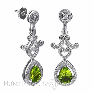 Green Amethyst and diamond Earrings E0634