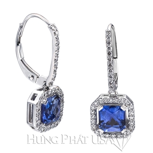 Blue sapphire and diamond Earrings E0619