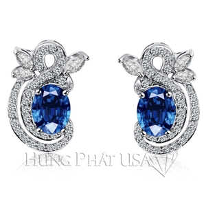 Blue sapphire and diamond Earrings E0632