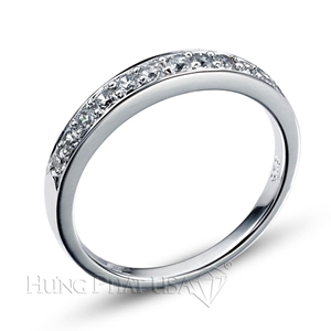Wedding Band With Micropave Set Round Diamonds D5092A