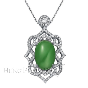 Jade and Diamond Pendant P1355