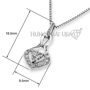 18K White Gold Diamond Pendant Style H04451P