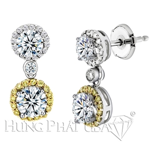 18K White Gold Diamond Dangling Earrings Setting E0512