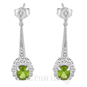 Green Peridot & Diamond Earrings E8029