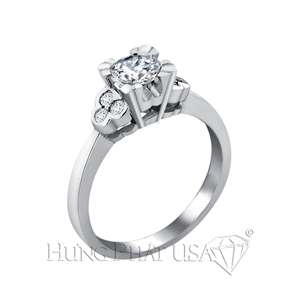14K White Gold Diamond Engagement Ring Setting B1297