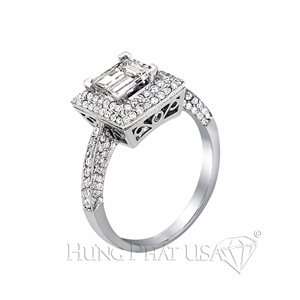 14K White Gold Diamond Engagement Ring Setting B1440