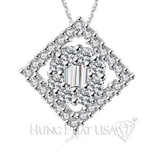 18K White Gold Diamond Pendant P24642
