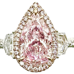 Gia Certified Pear Shape Pink Diamond Ring