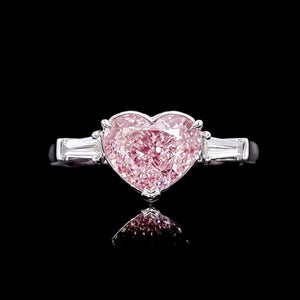 Gia Certified 4.04 Carat Fancy Light Pink Heart Diamond Ring
