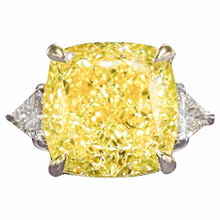 Gia Certified 37.00 Carat Fancy Intense Yellow Diamond Ring
