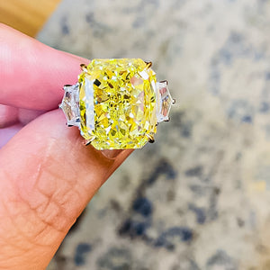 Gia Certified 7.00 Carat Fancy Vivid Yellow Diamond Ring