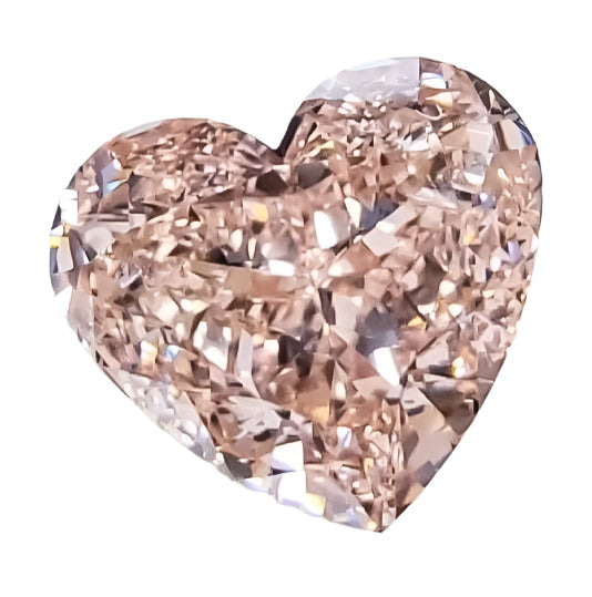 Gia Certified Fancy Intense Orangey Pink Heart Shape Diamond
