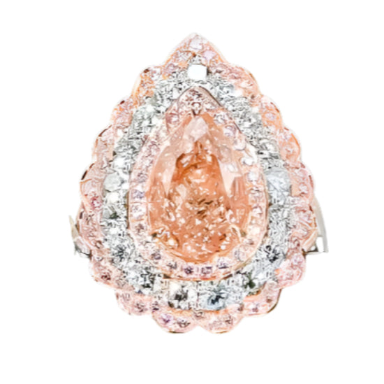 Gia Certified Internally Flawless Pear Shape Pink Diamond Ring