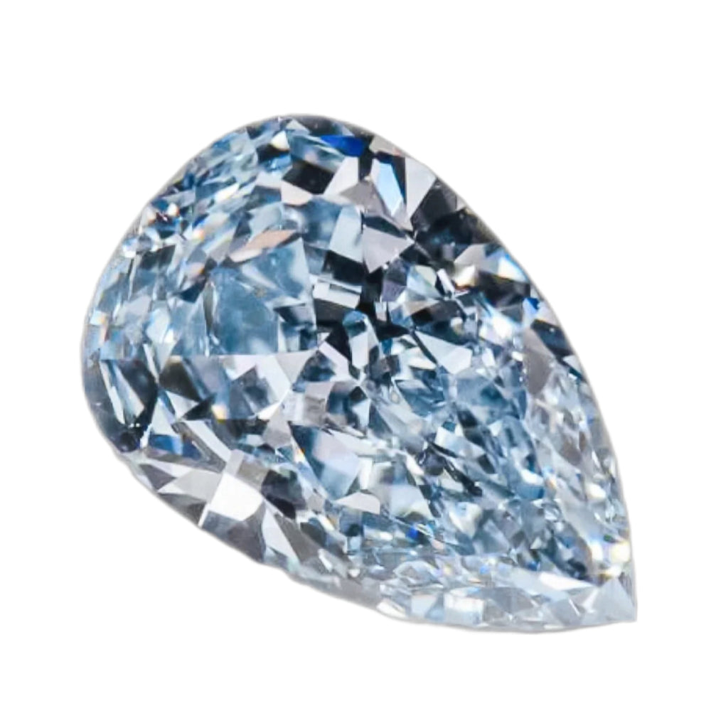 Gia Certified 1.60 Carat Vivid Blue Pear Shape Golconda Diamond