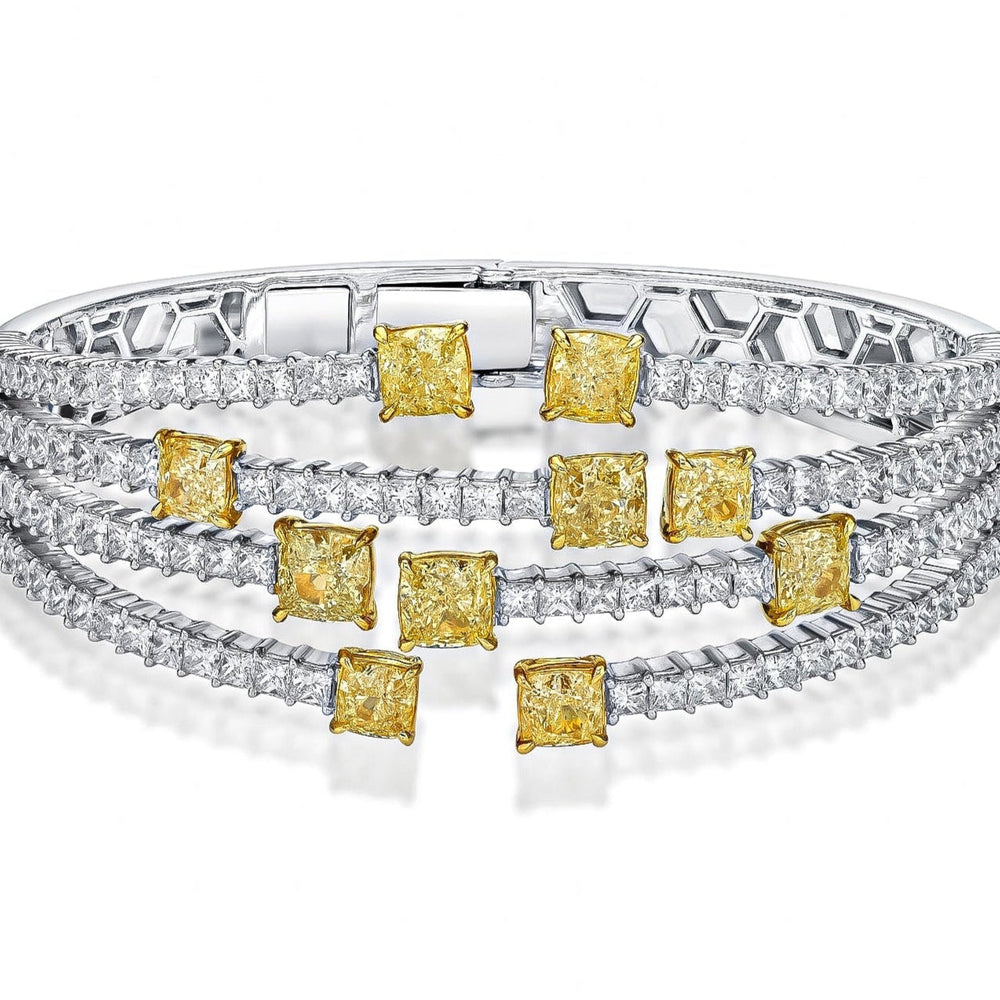 12.74 Carat Yellow Diamond Classic Red Carpet Bangle