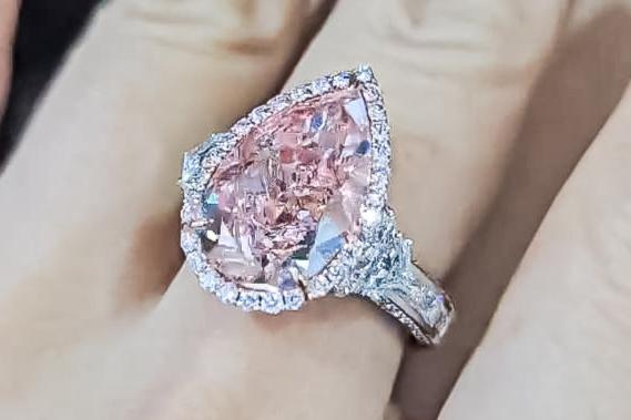 Gia Certified 7.50 Carat Pink Brown Diamond Ring