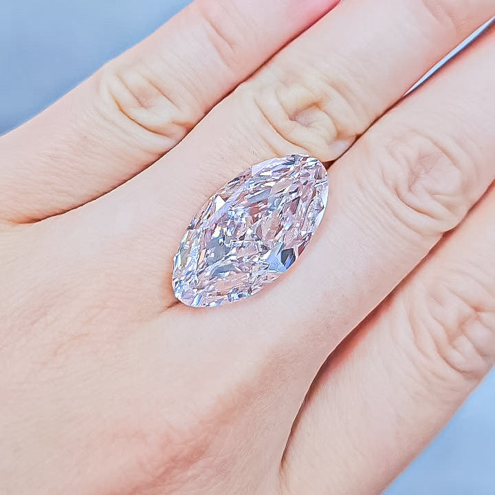 Gia Certified 16.00 Carat Light Brown Pink Marquise Diamond