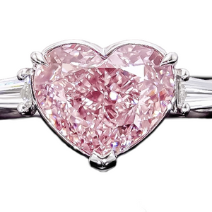 Gia Certified 4.04 Carat Fancy Light Pink Heart Diamond Ring