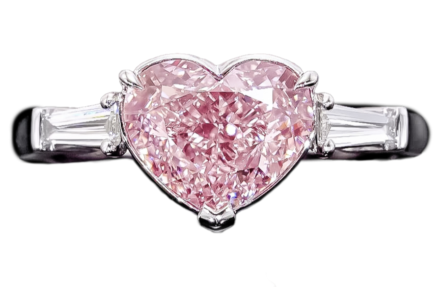 Gia Certified 4.04 Carat Fancy Light Pink Heart Diamond Ring