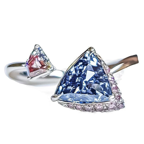 Gia Certified Trilliant Cut Fancy Intense Blue Diamond Ring