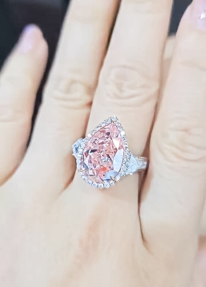 Gia Certified 7.50 Carat Pink Brown Diamond Ring