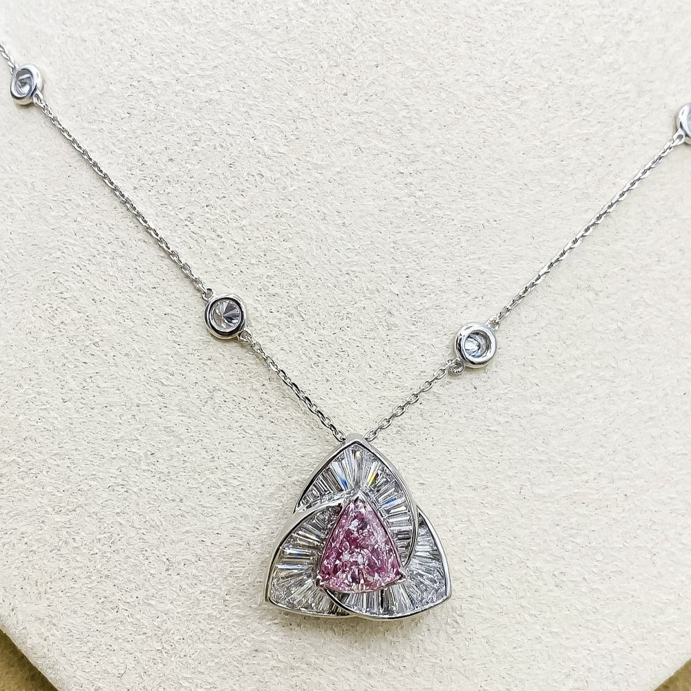 GIA Certified Trilliant Cut Pink Diamond Ring