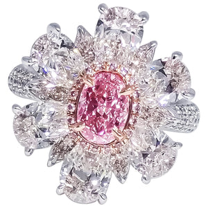 1.00 Carat Fancy Purplish Pink Diamond Ring