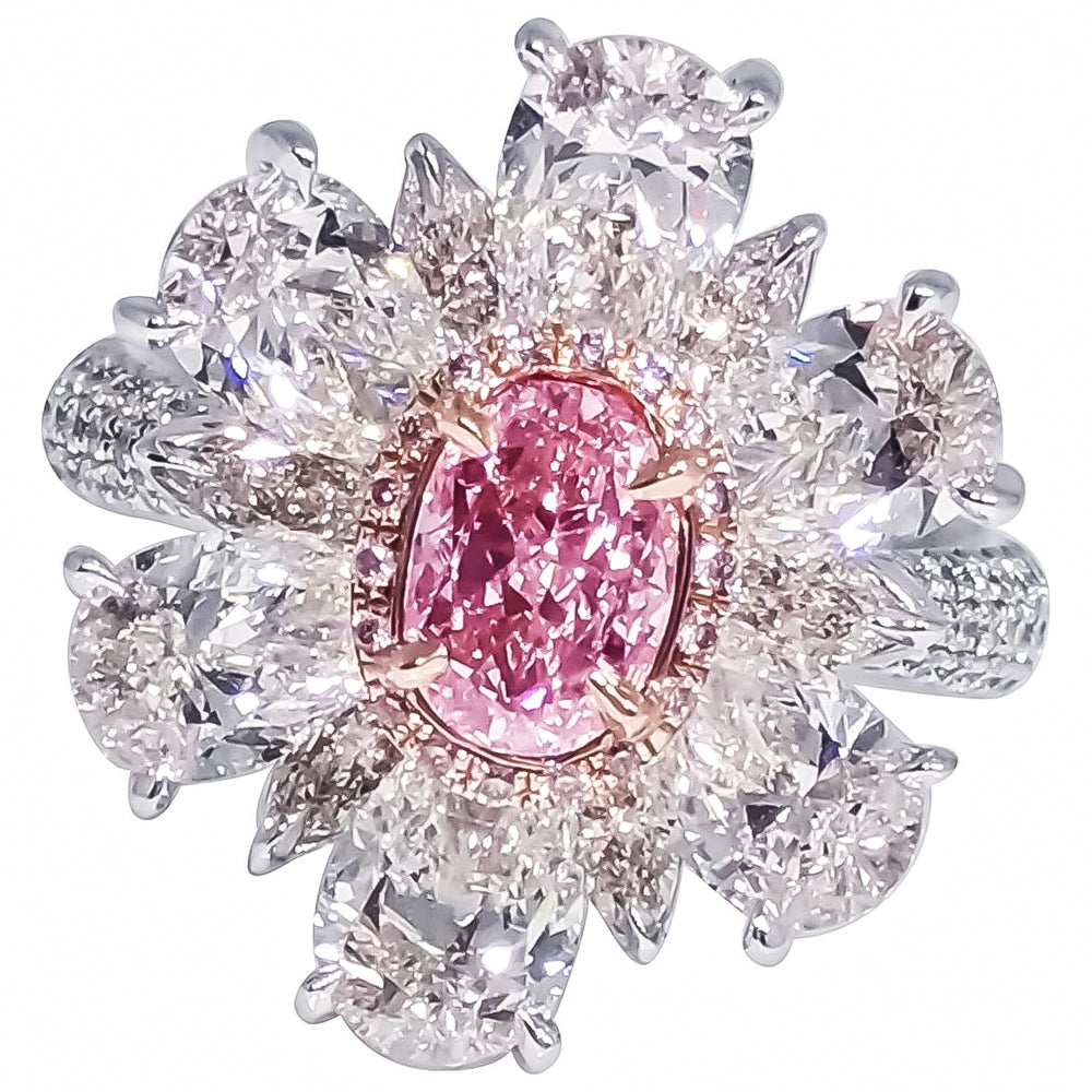 1.00 Carat Fancy Purplish Pink Diamond Ring