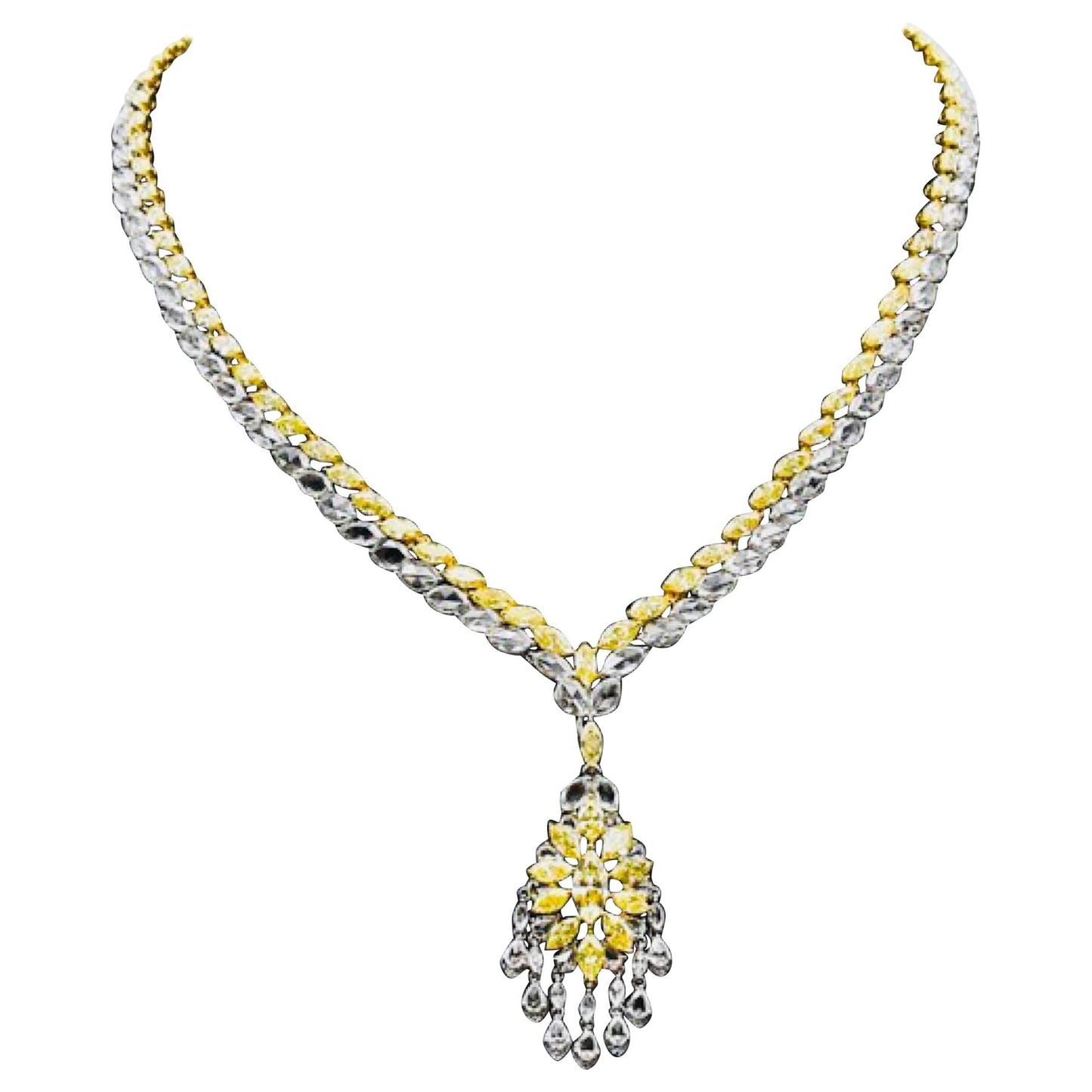 20.73 Carat Fancy Yellow Diamond Necklace