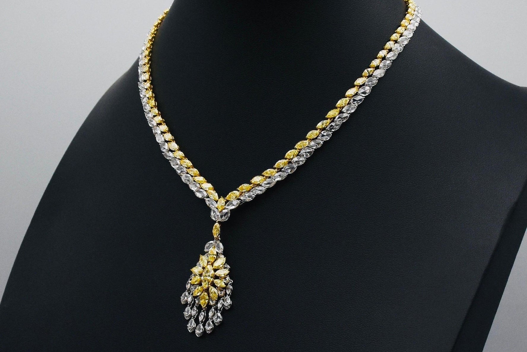 20.73 Carat Fancy Yellow Diamond Necklace