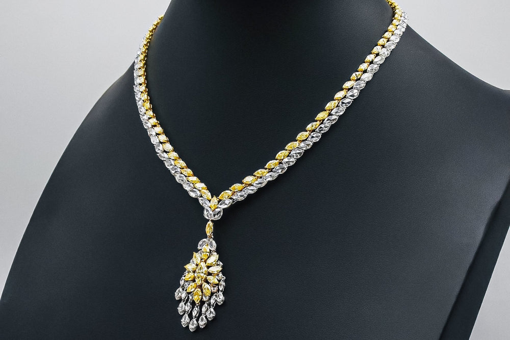 20.73 Carat Fancy Yellow Diamond Necklace