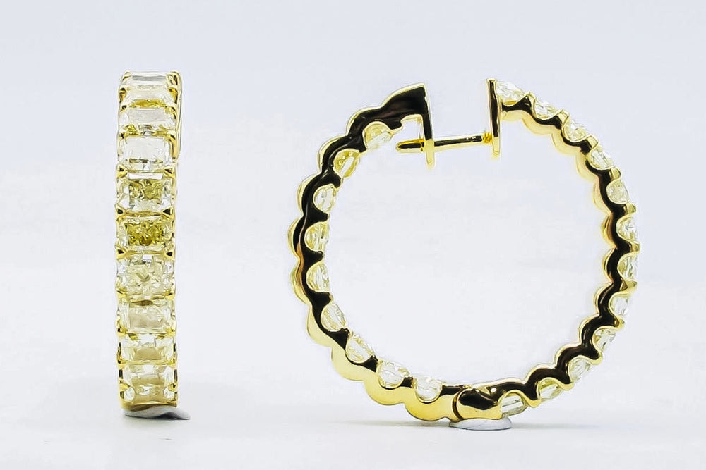 8.64 Carat Yellow Diamond Hoop Earrings