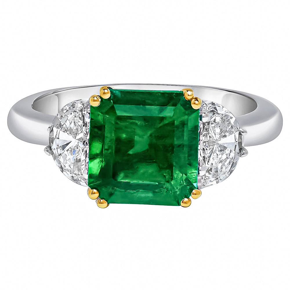 Certified 3.69 Carat Colombian Emerald Ring
