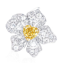 GIA Certified 1.00 Carat Fancy Intense Heart Shape Diamond Ring