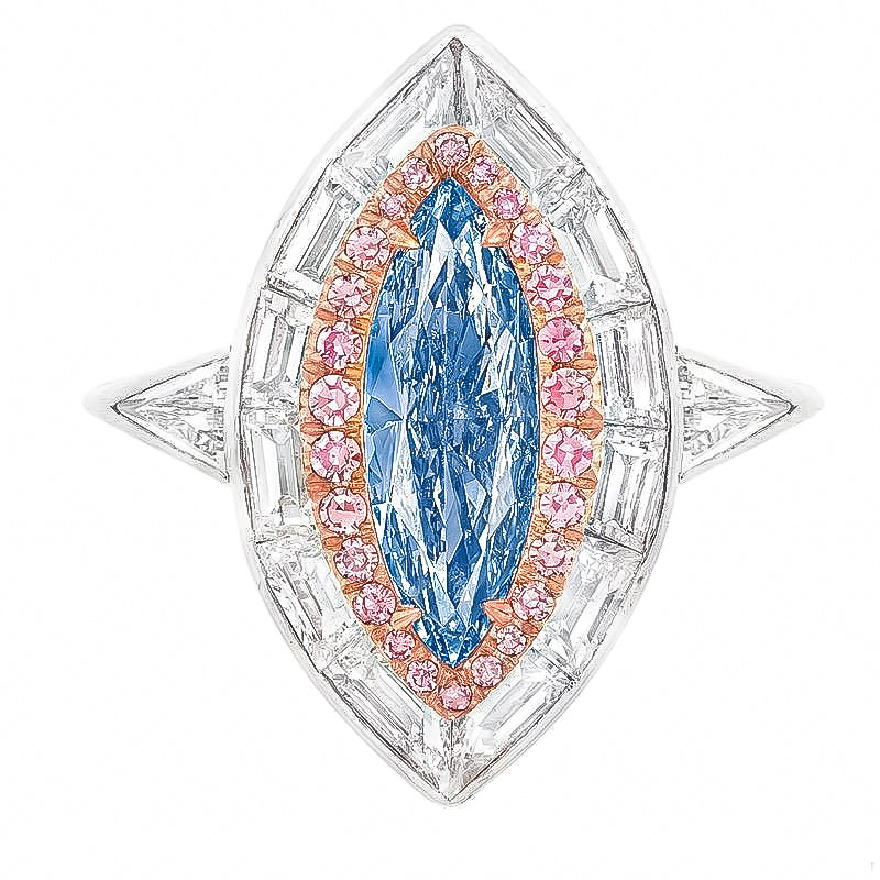 GIA Certified 1.00 Carat Fancy Intense Pure Blue Diamond Ring