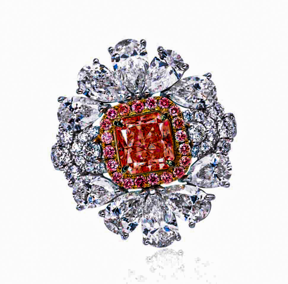 GIA Certified 1.18 Carat Fancy Intense Pink Diamond Ring
