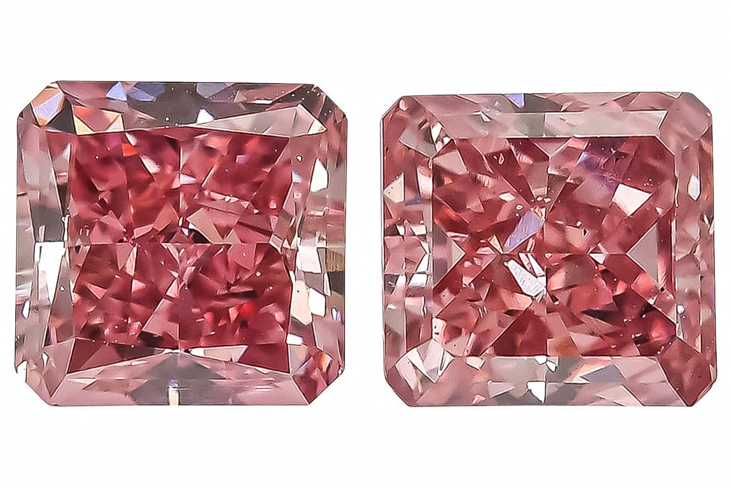 GIA Certified 1.80 Carat Vivid Pure Pink Diamond, Pair