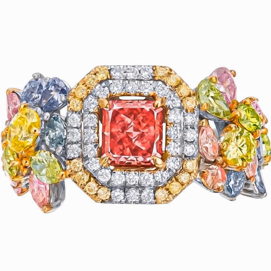GIA Certified 1 Carat Fancy Deep Pink Diamond Ring