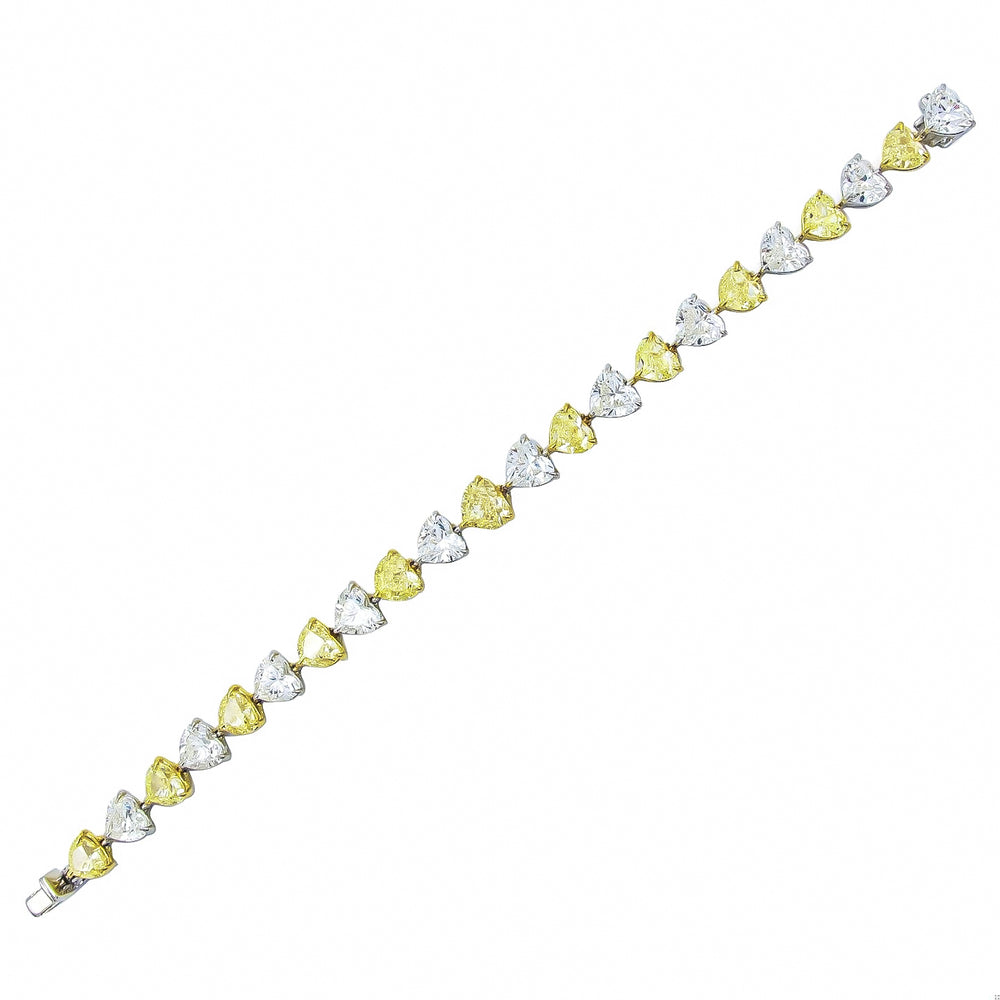 GIA Certified 23.00 Carat Heart Fancy Yellow Diamond Bracelet