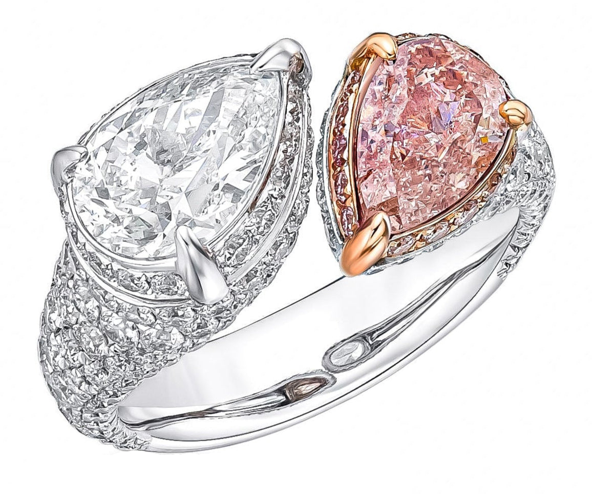 GIA Certified 2.47 Carat Toi E Moi Pink Diamond Ring