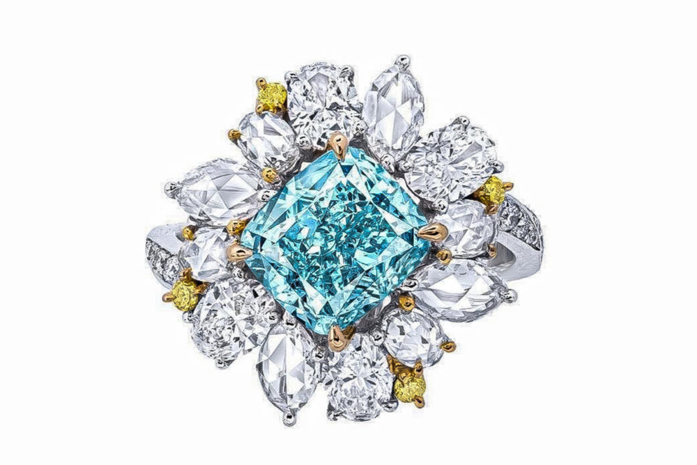 GIA Certified 3.00 Carat Fancy Blue Diamond Ring