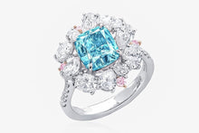 GIA Certified 3.00 Carat Fancy Green Blue Diamond Ring