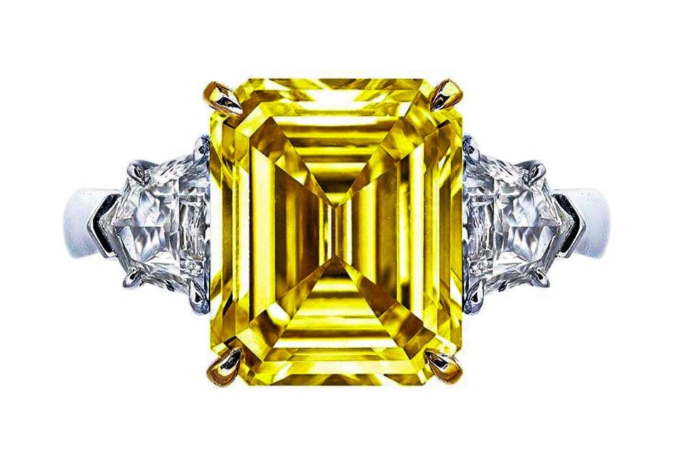 GIA Certified 5.00 Carat Fancy Vivid Yellow Diamond Ring