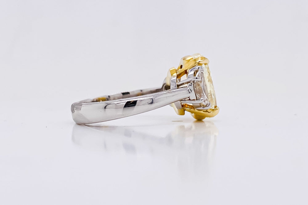 GIA Certified 5.00 Carat Fancy Yellow Diamond Ring