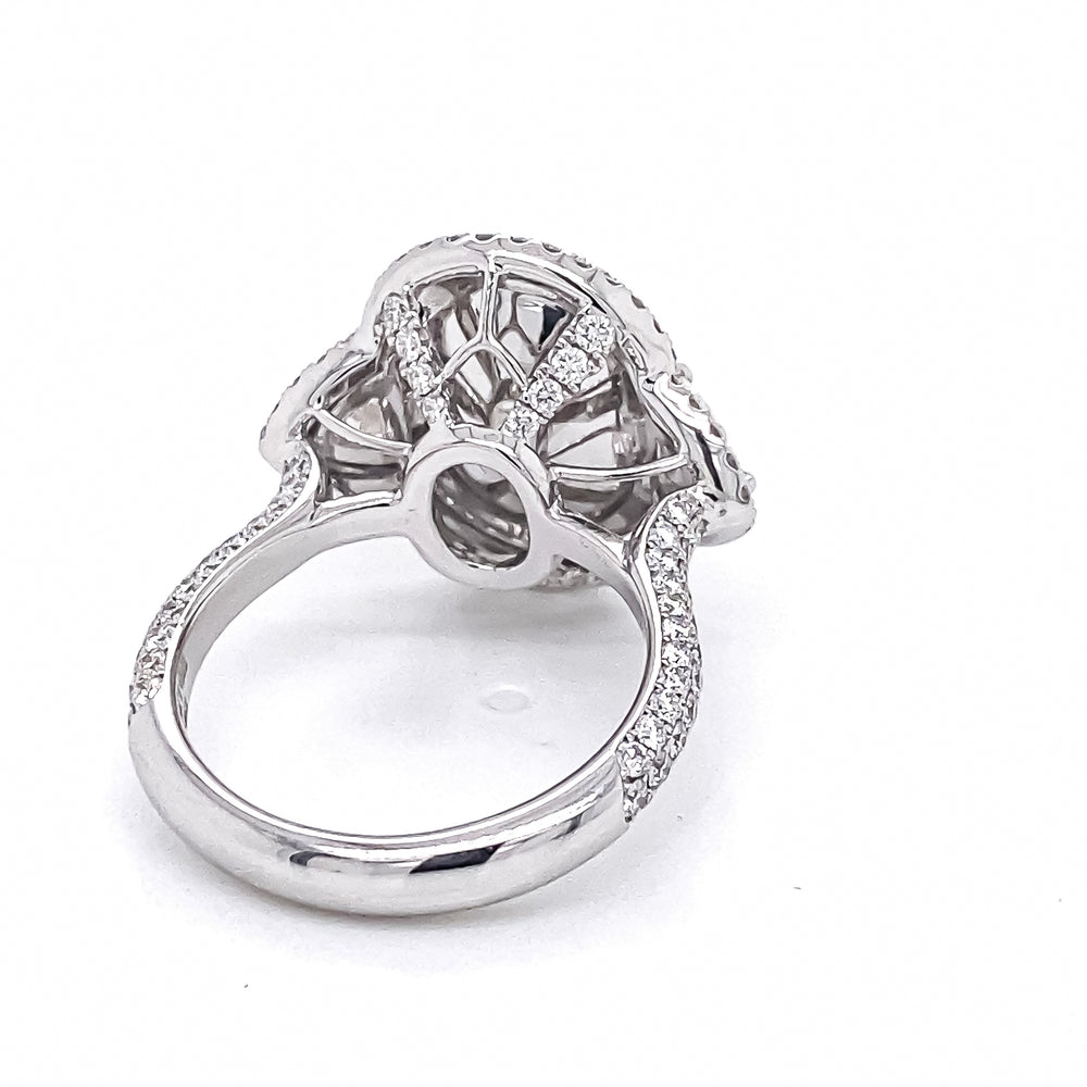 GIA Certified 6.96 Carat Greenish Diamond Ring