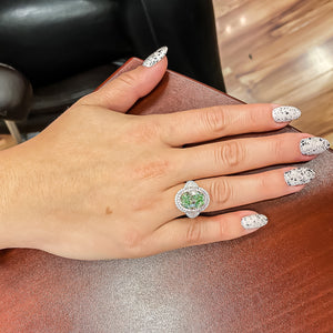 GIA Certified 6.96 Carat Greenish Diamond Ring