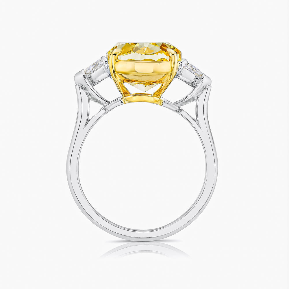 GIA Certified 8.00 Carat Oval Fancy Intense Yellow Diamond Ring