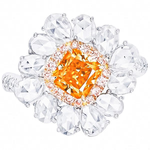 GIA Certified Natural Fancy Vivid Orange Diamond Ring