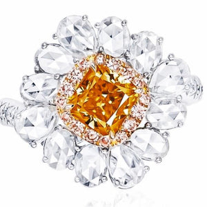 GIA Certified Natural Fancy Vivid Orange Diamond Ring