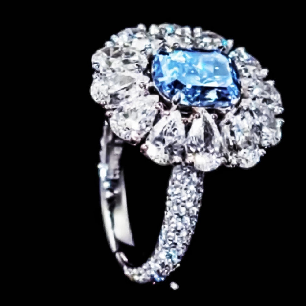 GIA Certified Natural Vivid Blue Internally Flawless Diamond Ring